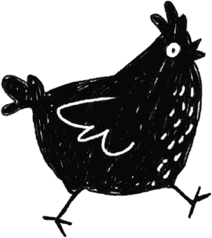 Line drawing of a free range chicken