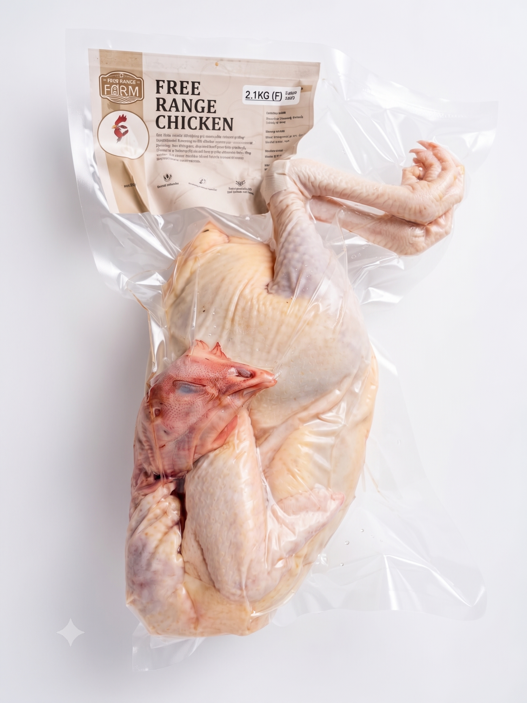 A free range chicken standing on open ground